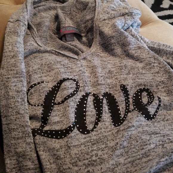 Used once Cute hoodie top cleaning out my closet - Picture 2 of 3